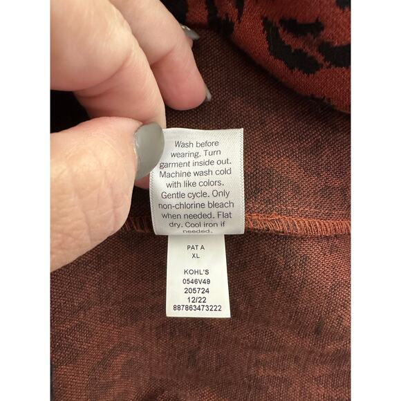 NWT Nine West Animal Print Dress XL Sleeveless Pleated Stretch - Picture 8 of 8